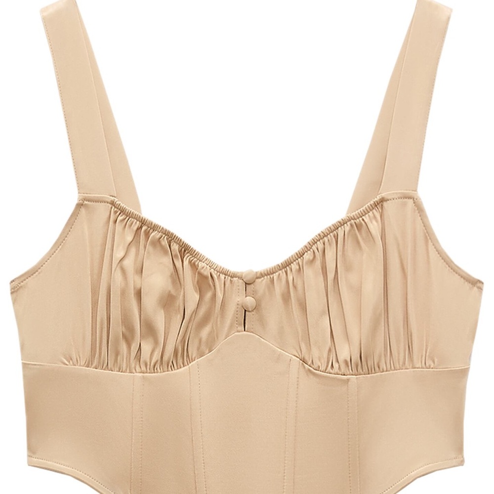 Zara Satin Effect Corset Top